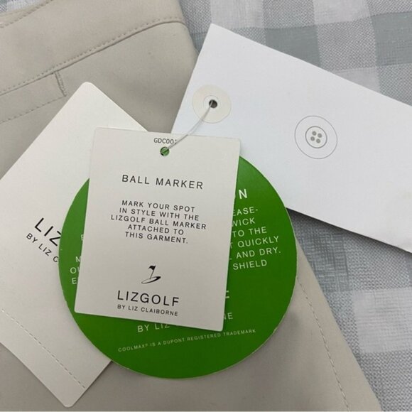 Lizgolf essentials Anissa Liz Claiborn golf crop pants lightweight beige 10 - Picture 10 of 14